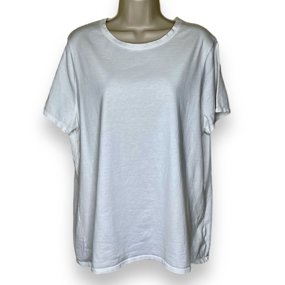 Hanes Just My Size Plain White T Shirt Round Neck Short Sleeve Women Size 1X